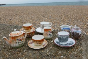 Tea sets on Brighton Beach